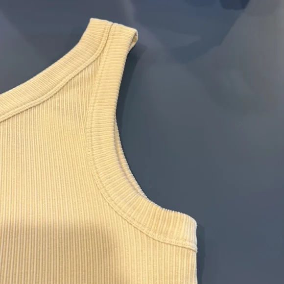 Fabletics Cream Ariah Seamless One Shoulder Athletic Tank Top - Picture 5 of 6